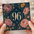 96th Birthday Card, Floral Gold Number 96