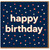 Happy Birthday Card - Bold Confetti Design, Navy with Colourful Dots - Fun Greeting Card, Blank Inside, For Adults or Kids, Unisex
