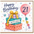 21st Birthday Card, Happy Birthday with Love Gift Box and Balloon Design