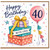 40th Birthday Card, Happy Birthday With Love Gift Box Balloon Design