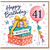 41st Birthday Card, Happy Birthday 41 Card With Love Gifts and Balloon