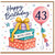 43rd Birthday Card, Happy Birthday With Love Gift Box and Balloon Design
