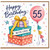 55th Birthday Card, Happy Birthday with Gift Boxes and Balloon Design