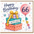 66th Birthday Card, Happy Birthday With Love Gift Box Balloon Design