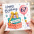 67th Birthday Card, Balloon and With Love Message