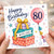 80th Birthday Card, Happy Birthday With Love Gift Box Balloon Design