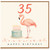 35th Birthday Card, Flamingo Cake Happy Birthday Card