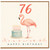 76th Birthday Card, Flamingo Birthday Cake Happy Birthday Card