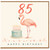 85th Birthday Card, Flamingo and Cake Happy Birthday Card