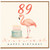 89th Birthday Card, Flamingo and Cake Happy Birthday Card