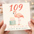 109th Birthday Card, Flamingo Happy Birthday Card