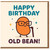 Funny Birthday Card - Old Bean - Cute Cartoon Bean with Glasses and Cane - Punny British Humour Greeting for Him or Her, Friend, Dad, Grandad