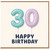 30th Birthday Card, Happy Birthday Balloon Design