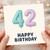42nd Birthday Card, Happy Birthday Balloon Number Design