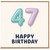 47th Birthday Card, Happy 4th Birthday Balloon Number Design