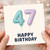 47th Birthday Card, Happy 4th Birthday Balloon Number Design