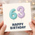 63rd Birthday Card, Happy Birthday Balloon Number Card