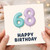 68th Birthday Card, Happy 68th Birthday Balloon Design