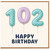 102nd Birthday Card, Happy Birthday Balloon Design