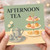 Afternoon Tea Birthday Card - Elegant Teapot, Tiered Cakes and Fizz Illustration - British Treat Theme