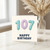 107th Birthday Card, Happy Birthday Balloon Number Card