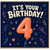4th Birthday Card, It's Your Birthday Card for Age 4