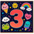 3rd Birthday Card, Cute Kawaii Characters Card