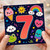 7th Birthday Card, Cute Kawaii Number 7 Birthday Card