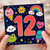 12th Birthday Card, Cute Kawaii Colourful 12th Birthday Card