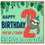 2nd Birthday Card, Cute Sloth Happy Birthday Card for 2 Year Old