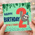 2nd Birthday Card, Cute Sloth Happy Birthday Card for 2 Year Old