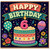 6th Birthday Card, Colourful Retro Cake and Balloon Design