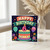 6th Birthday Card, Colourful Retro Cake and Balloon Design