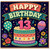 13th Birthday Card, Colourful Retro Happy Birthday Cake Design