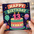 13th Birthday Card, Colourful Retro Happy Birthday Cake Design