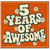5th Birthday Card, 5 Years of Awesome Retro Daisy Design