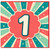1st Birthday Card, Retro Number 1 Birthday Card