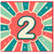 2nd Birthday Card, Retro Sunburst Number Two Design