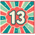 13th Birthday Card, Retro Sunburst Number 13 Card