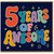 5th Birthday Card, 5 Years of Awesome Retro Typography Card
