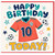 10th Birthday Card, Football Shirt Happy Birthday Card