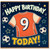 9th Birthday Card, Football Shirt and Soccer Theme Happy Birthday Card