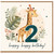 2nd Birthday Card, Cute Giraffe Birthday Card