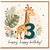 3rd Birthday Card, Giraffe Happy Birthday Card