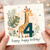 4th Birthday Card, Cute Giraffe Happy Birthday Card