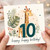 10th Birthday Card, Cute Giraffe Party Hat Tropical Leaves Happy Happy Birthday