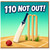 110th Birthday Card, 110 Not Out Cricket Greeting Card