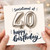 40th Birthday Card, Sensational at 40 Happy Birthday Silver Balloon Design