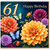 61st Birthday Card, Happy Birthday Floral Card with Butterflies