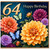 64th Birthday Card, Happy Birthday Floral Butterfly Design